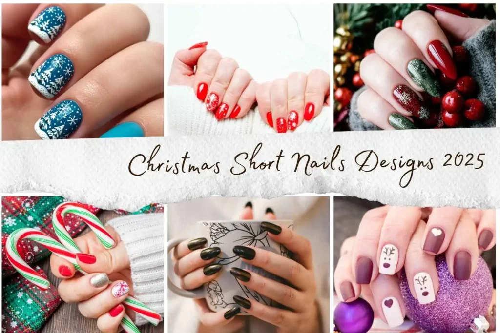 Simple Christmas Nails Short